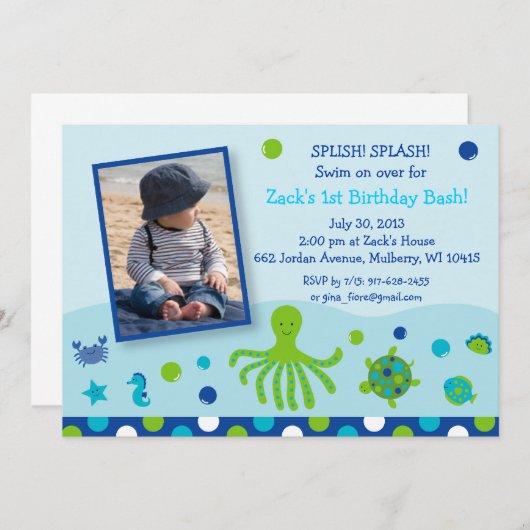 Sous les invitations d'anniversaire de réception (Devant / Derrière)