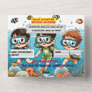 Sous l'invitation d'anniversaire de la mer - Carte
