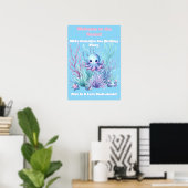 Sous l'océan - Affiche d'anniversaire pour filles (Bureau à domicile)
