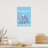 Sous l'océan - Affiche d'anniversaire pour filles (Cuisine)