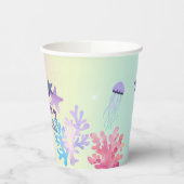 Sous l'Océan Gobelets en Papier Rose et Violet Ann (Gauche)