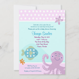 Sous l'océan marin Invitation Baby shower 5x7