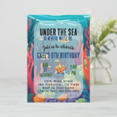 Sous l'océan Mer Animal Boy Invitation Anniversair (Debout devant)