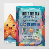 Sous l'océan Mer Animal Boy Invitation Anniversair (Devant / Derrière)