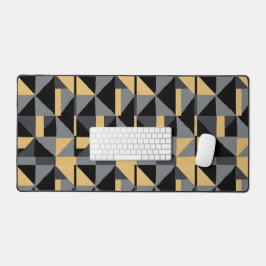 Sous-main / Tapis de Bureau Géométrique Noir et Or Bureaumat