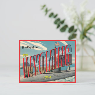 Sous-marin Wyoming Pour USA Retro Carte Postale