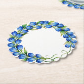 Sous-verre Couronne Fleurie Bleue (Incliné)