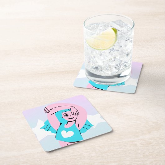 sous-verre d'art trans sur papier (En situation)