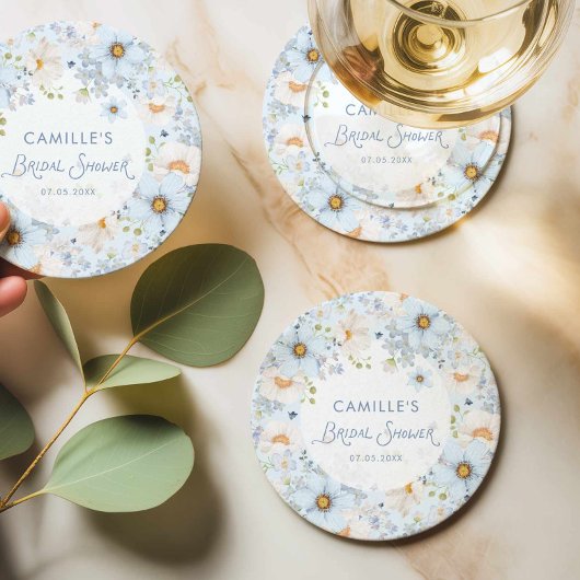 Sous-verre de boisson de douche de mariage floral