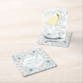 Sous-verre de boisson de douche de mariage floral (En situation)