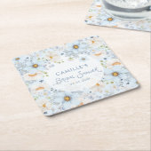 Sous-verre de boisson de douche de mariage floral (Incliné)