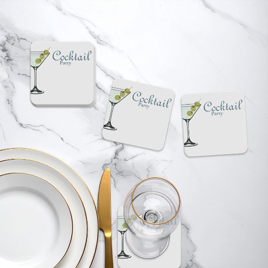 Sous-verre de fête de cocktail Verre à Martini