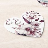 Sous-verre de mariage floral personnalisé élégant (Incliné)