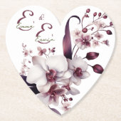 Sous-verre de mariage floral personnalisé élégant (Devant)