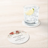 Sous-verre de mariage rond d'hiver (En situation)