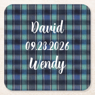 Sous-verre en papier à carreaux tartan personnalis