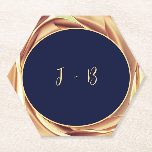 Sous-verre en papier à impression de rose métallis (Devant)