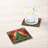 Sous-verre en papier de Noël Arbre de Noël (En situation)