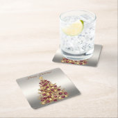 Sous-verre en papier de Noël arbre de Noël Bourgog (En situation)