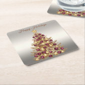 Sous-verre en papier de Noël arbre de Noël Bourgog (Incliné)