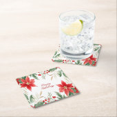 Sous-verre en papier de Noël Poinsettia rouge (En situation)