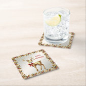 Sous-verre en papier de Noël Renne Doré (En situation)