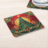 Sous-verre en papier de Noël Sapin de Noël (Incliné)