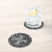 Sous-verre en papier décoratif argent violet (En situation)