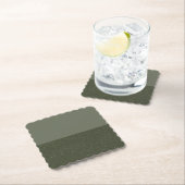 Sous-verre en papier divisé vert mousse sur mesure (En situation)