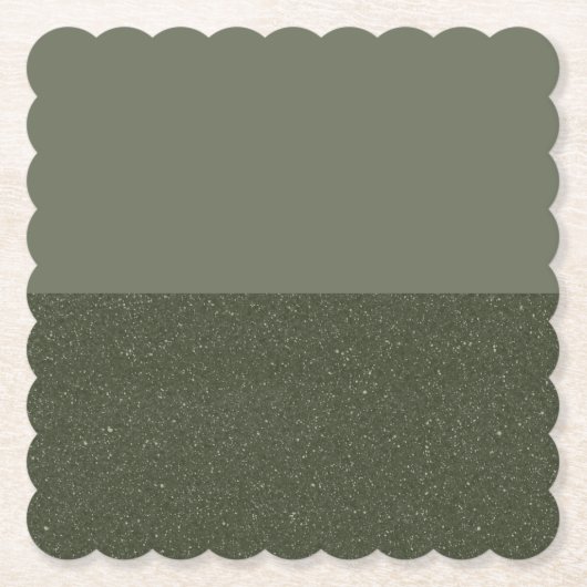 Sous-verre en papier divisé vert mousse sur mesure (Devant)