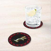 Sous-verre en papier - Dragon et Chaîne Rouge