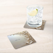 Sous-verre en papier fleurs blanches modernes perl (En situation)