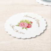 Sous-verre en papier floral Pivoines et Hydrangea (Incliné)