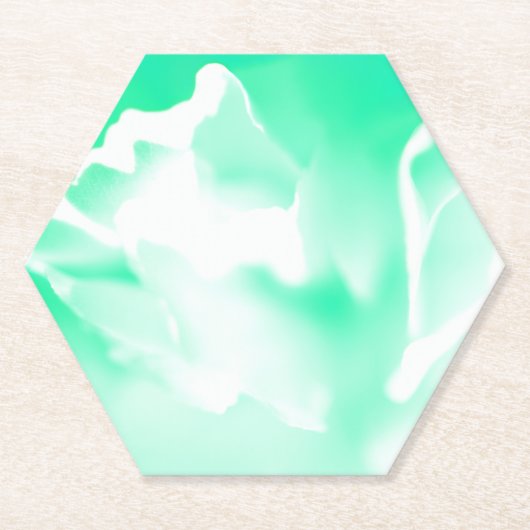 Sous-verre en papier floral vert écume de mer (Devant)