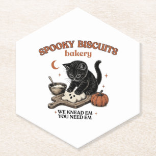 Sous-verre en papier Halloween Chat Noir