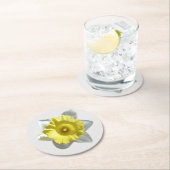 Sous-verre en papier Jonquille blanche (En situation)