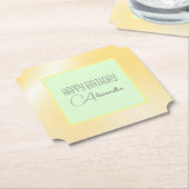 Sous-verre en papier "Joyeux Anniversaire" Citron  (Incliné)