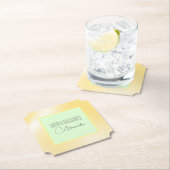Sous-verre en papier "Joyeux Anniversaire" Citron  (En situation)