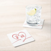 Sous-verre en papier Love Story (En situation)