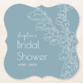 Sous-verre en papier pour douche de mariée. (Devant)