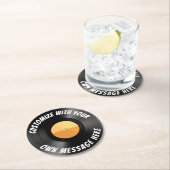 Sous-verre en papier rond avec disque vinyle perso (En situation)