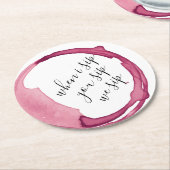 Sous-verre en papier rond pour une soirée de dégus (Incliné)