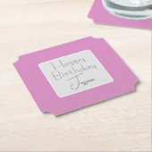 Sous-verre en papier rose parfait (Incliné)