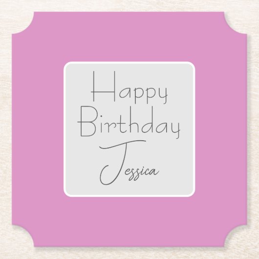 Sous-verre en papier rose parfait (Devant)