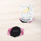 Sous-verre en papier rose rose (En situation)