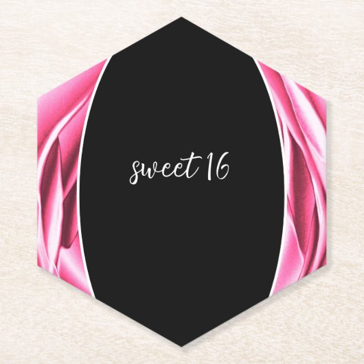 Sous-verre en papier rose rose (Devant)