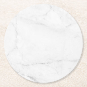 Sous-verre en papier rustique en marbre blanc simp