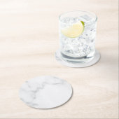 Sous-verre en papier rustique en marbre blanc simp (En situation)