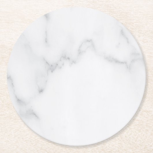 Sous-verre en papier rustique en marbre blanc simp (Devant)