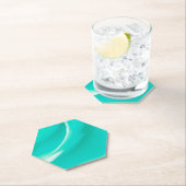 Sous-verre en papier vert mer brillant (En situation)